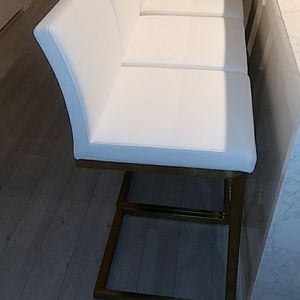 Parma White Gold Steel Counter Stool (Set of 2)